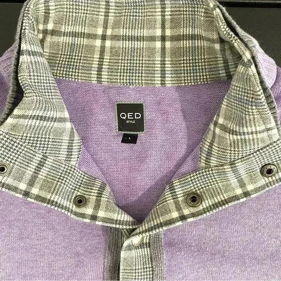 NWT QED Style Brigham Golf Cashmere Sweater Pullover Finance Bro Cotton Plaid - Picture 10 of 12
